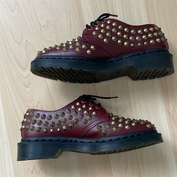 Dr Martens Harlen Stud Chrome ankle Oxford Cherry Shoes boots, size M 4 / W 5 - Picture 4 of 12